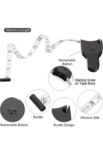 erorex 2 Pieces Body Tape Measure Retractable Measuring Tape For Body Waist Hip Bust Arms Fabric Sewing