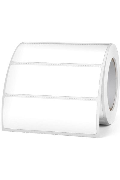 erorex White Thermal Labels 3 X 1 Inch Vinyl Roll Self Adhesive Thermal Stickers Waterproof Rectangle