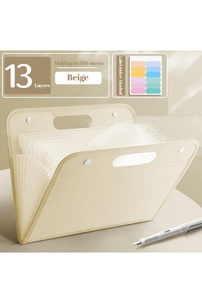 erorex 13 Pockets Expanding File Folder With Handle A4 Letter Size Portable Accordian File Organizer