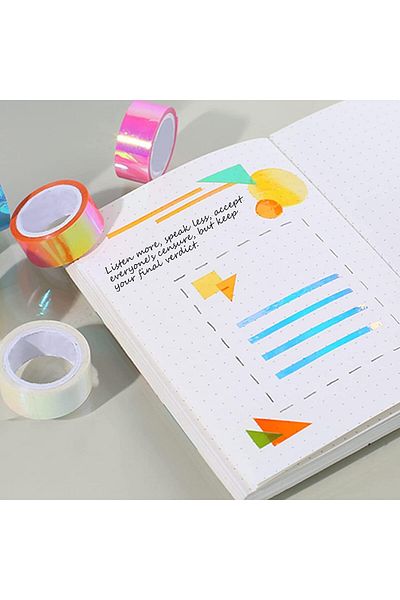 erorex Holographic Tape Assorted Colored Tape 6 Rolls For Diy Arts Crafts Decoration Scrapbooking Gifts