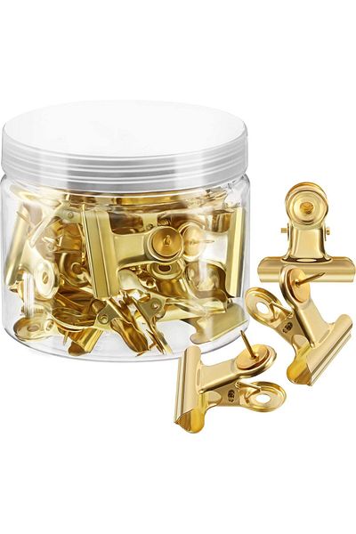 erorex 30 Pieces Push Pins Clips Thumb Tacks With Clips Cork Board Tacks Bulldog Clips For School Artworks