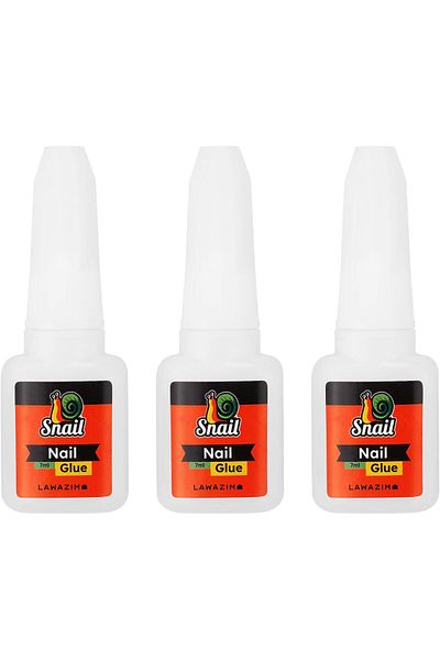 erorex Snail Nail Glue Set 3 Piece 7Ml Clear Fast Drying Instant Bonding Multi Purpose Adhesive Precision