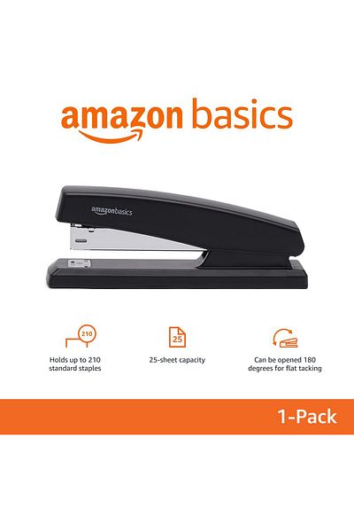 erorex Stapler With 1000 Staples Office Stapler 25 Sheet Capacity Non Slip Black