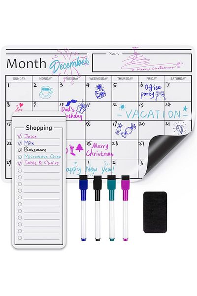 erorex Magnetic Dry Erase Whiteboard Calendar 12 Inch X 17 Inch