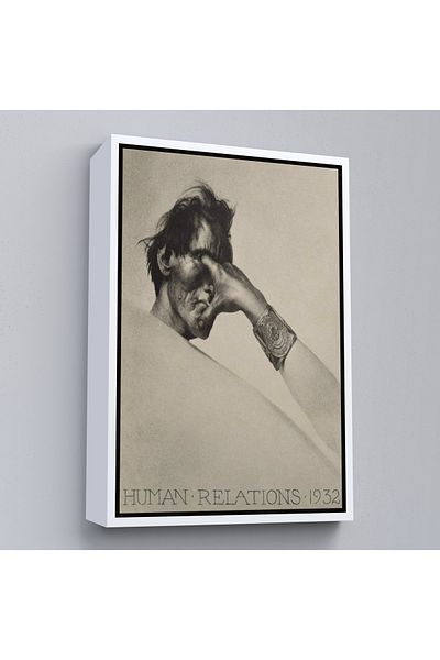 Harita Sepeti Relațiile umane cu cadru alb William Mortensen Canvas Print