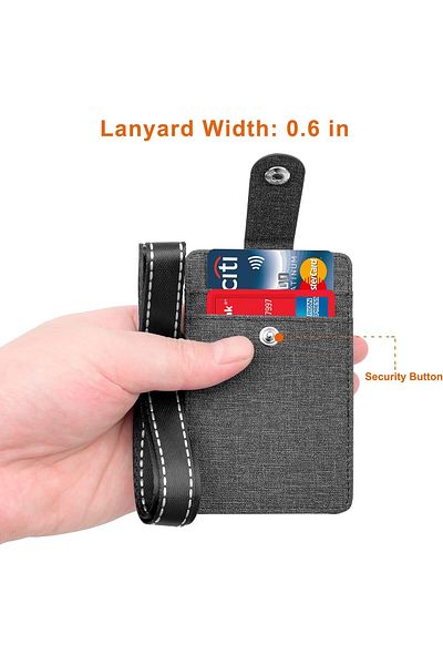 erorex Badge Holder Leather Id Card Holder Wallet Case With 3 Cards Slot And Neck Lanyard Strap.