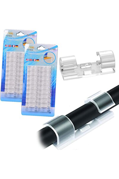 Generic 40 قطعة من مشابك الكابلات، مشابك إدارة الكابلات ذاتية اللصق القوية، ح...