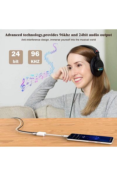 erorex 【2 Pack】 Typec Usb C To 3.5Mm Headphone Adapter Cable Jack Audio Car Aux For Iphone 15 Pro Max Plus