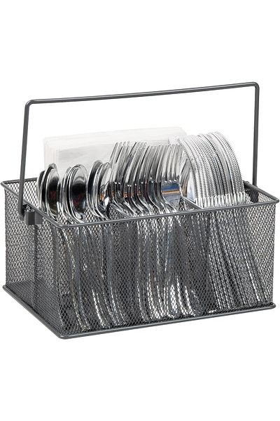 erorex Utensil Holder Silverware Organizer Caddy Cutlery Holder Kitchen Metal Mesh 10 Inch L X 7 Inch W X