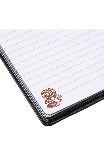 erorex Cobra Kai A5 Faux Leather Notebook Elegant Metal Badge Design Essential For Fans And Note Takers