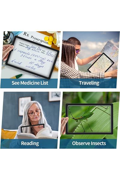 erorex 5X Magnifying Glass For Reading 10X6 Inches Large And Lightweight Magnifier Full Book Page Viewing