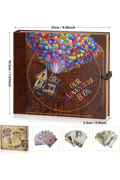 erorex Adventure Book Travel Diary Photo Book Scrapbook Photo Album Retro Style Travel Souvenir Photobook