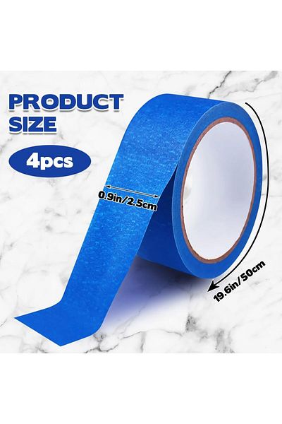 erorex Painters Tape 4 Rolls Masking Tape Blue Paint Tape For Indoor Outdoor Painting Tape With Multi