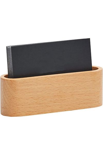 erorex Beech Business Card Case Id Name Cards Display Stand Office Desk Wooden Business Card Holder