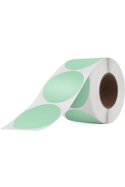 erorex Green Thermal Labels 2 Inch Vinyl Round Self Adhesive Stickers Waterproof Circle Printer Decals For