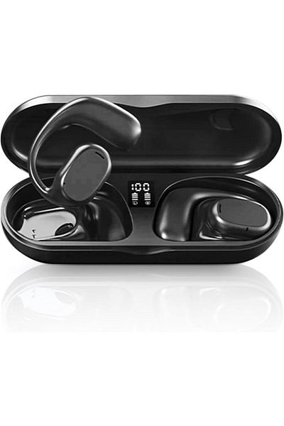erorex Open Ear Bone Conduction Headphones Bluetooth Wireless Clip On Earbuds With Digital Display