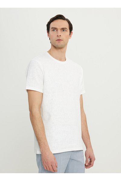 ALTINYILDIZ CLASSICS Altınyıldız Classics Ανδρικό T-Shirt Jacquard με λαιμόκοψη Bitter 091252300