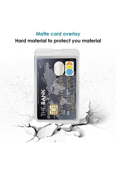 erorex 2 Pcs Hard Plastic Badge Holder Id Card Badge Holder Vertical Style Clear Card Holder With Thumb