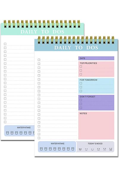 erorex Daily Planner Notepad 52 Sheets Tear Off To Do List Notebook For Productivity A5 Size Of Spiral