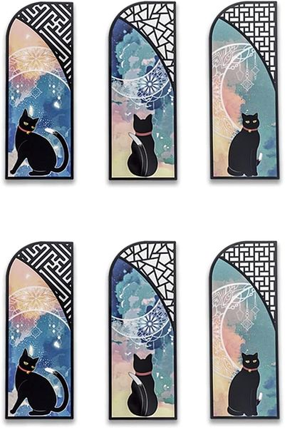 erorex Cat Bookmarks 6 Pcs Book Mark Page Markers Black Cat Book Markers For Book Lovers Book Markers
