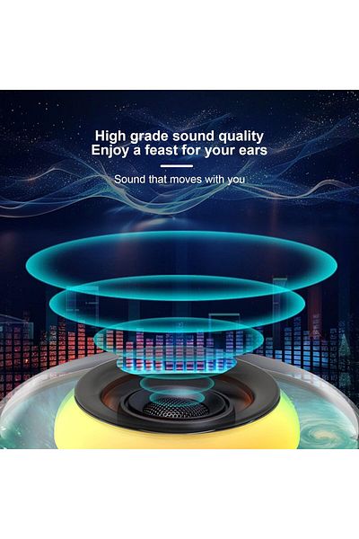 erorex مكبر صوت محمول بتقنية البلوتوث مع صوت ستيريو 5 وات وباس عميق ومضاد للماء RGB للحفلات والتخييم