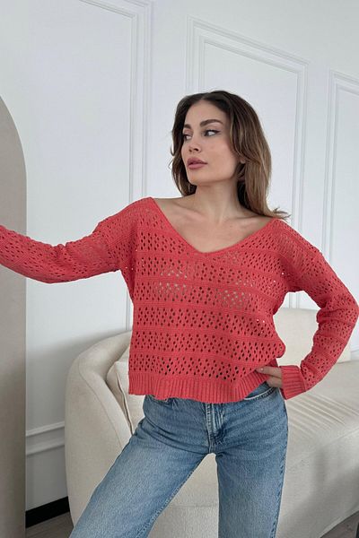 bb butik basic Καλοκαιρινό Άπλικα Δίχτυ Triko A4566