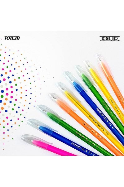 erorex Delux Ball Pens 60 Blue Ink Pens Lightweight And Colorful Body Design 0.7 Mm Tip Use And Throw Pens