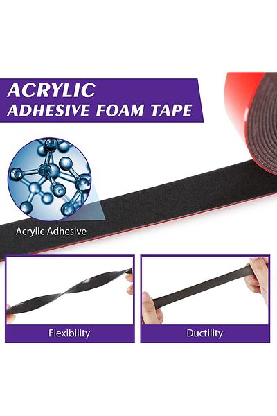 erorex Double Sided Tape Heavy Duty Waterproof Mounting Foam 3M Vhb Tape 300Cm Length 1.5Cm Width Strong