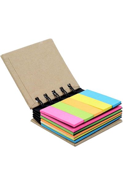 erorex Sticky Notes Pocket Size Spiral Sticky Note Pad Assorted Primary Colors Paper Sticky Note Set With