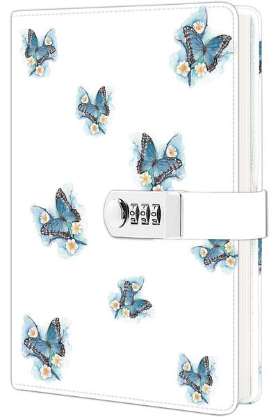 erorex Diary With Lock Writing Notebook With Card Holder Faux Leather Cover Diary Refillable Password A5
