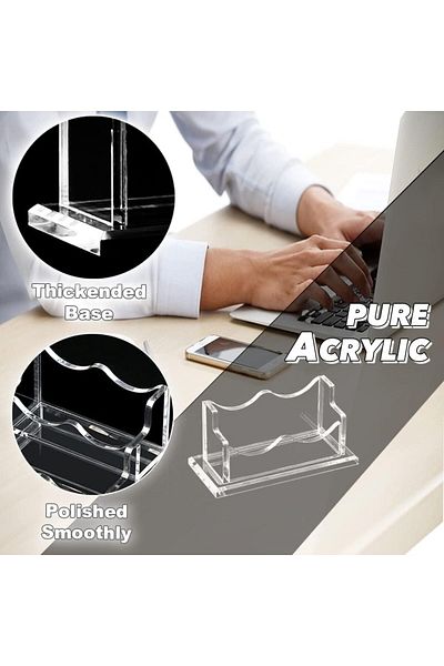 erorex Acrylic Business Card Holder For Desk Horizontal Clear Business Name Card Display Stand Desk