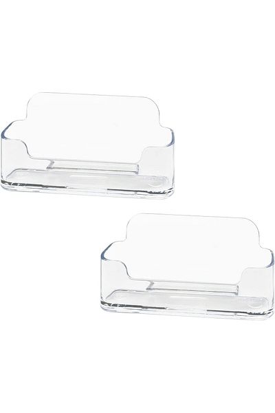 erorex Business Card Holder For Desk 2 Pack Clear Acrylic Business Cards Display Holders Stand Fits 30 50