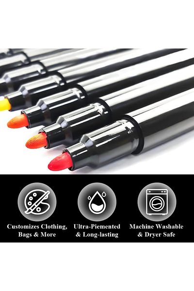 erorex Fabric Markers Pen 20 Colors Permanent Fabric Paint Pens Art Markers Set Waterproof Paint Markers