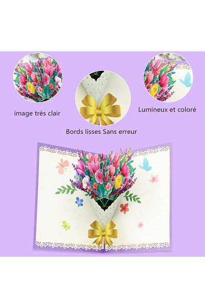 erorex Greeting Card Carnation 3D Handmade Greeting Card With A Blank Envelope Anniversary Card Gift Card