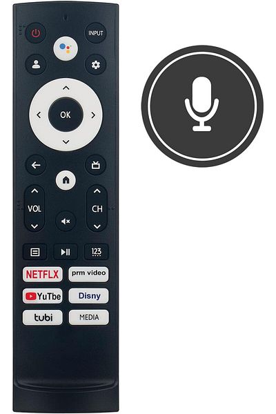 erorex جهاز تحكم عن بعد بديل صوتي Erf6A64 مناسب لتلفزيون Hisense QLED 4K، جهاز تحكم عن بعد Ht267138 65U8Qf