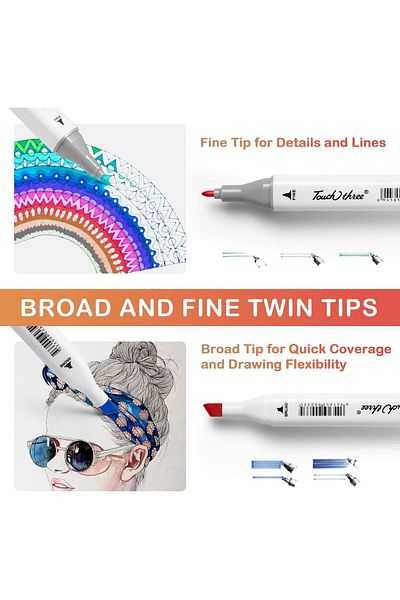 erorex Marker Pen Sets 80 Color Alcohol Markers Brush Tip Premium Dual Tip Artist Art Markers Set For