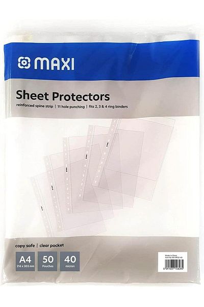 erorex Sheet Protector A4 40 Micron Poly Bag Of 50Pc