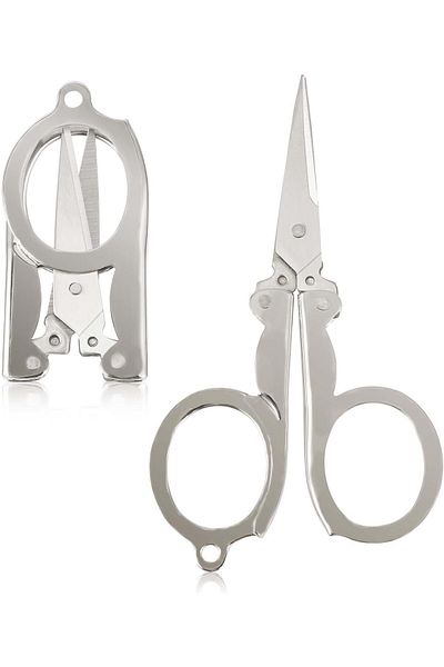 erorex 2 Packs Small Folding Scissors Stainless Steel Small Scissors Portable Travel Scissors Paper Craft