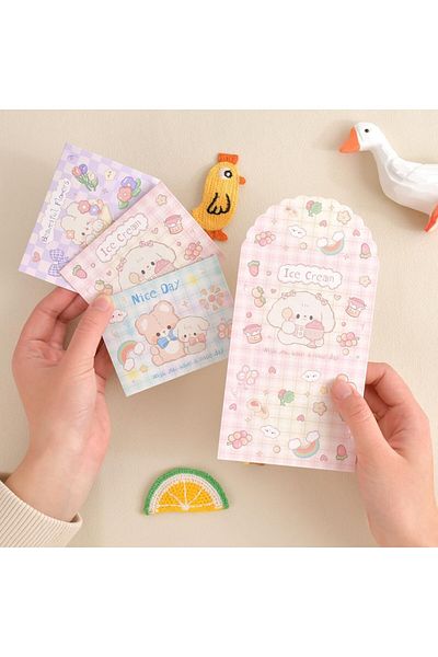 erorex 30Pcs Cartoon Animal Folding Greeting Cards For Kids In Envelope Shape Thinking Of You Hello Note
