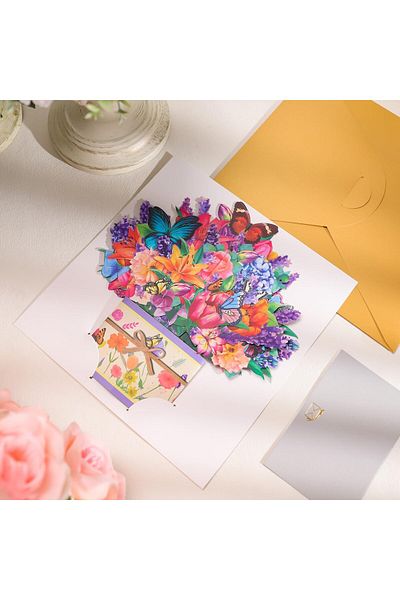 erorex Pop Up Card Greeting Cards 3D Paper Pop Up Flower Bouquet Cards For Mom Birthday Card With Blank