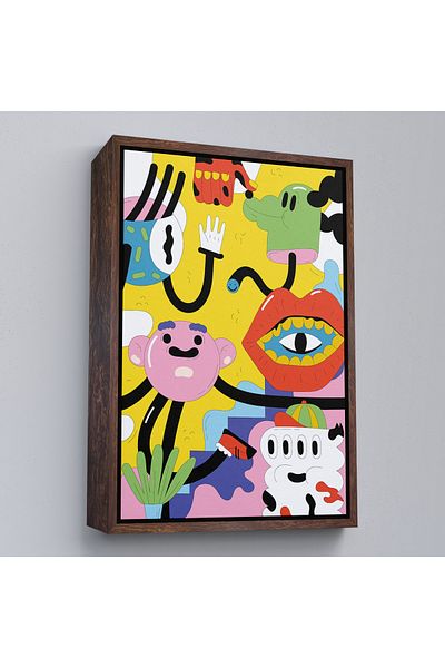Harita Sepeti Pictură iconică Pop Art Alien cu cadru alb