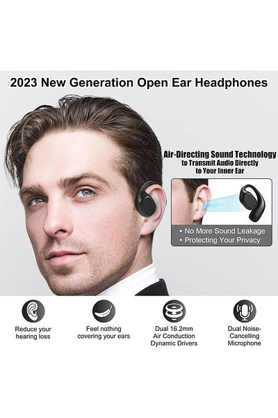 erorex Foldable Hand Fan Mini Pocket Earbuds 4 In 1 Noise Cancel Bluetooth Headphones Rechargeable Small