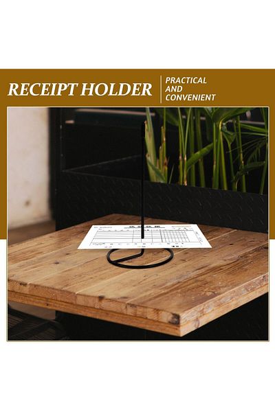 erorex Metal Receipt Holder Bill Fork Rod Paper Holder Spike Check Spindle 2 Pcs