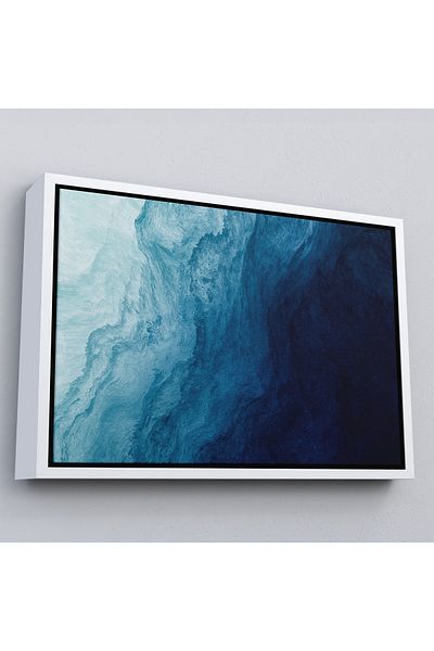 Harita Sepeti Straturi oceanice cu cadru alb, imagine modernă abstractă, pictură pe pânză