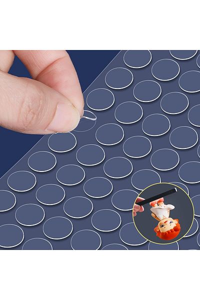 erorex 500Pcs Clear Museum Gel Poster Sticky Tack Removable Glue Dots Double Sided Sticky Dots No Trace