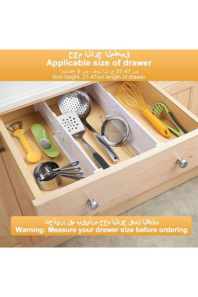 erorex Drawer Dividers Organizers 4 Pack Expandable Drawer Organization Separators Adjustable Plastic