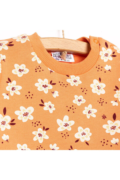 ebebek Hello Baby HelloBaby Kız Bebek Sweatshirt Şardonlu Çiçek Desenli Uzun Kol