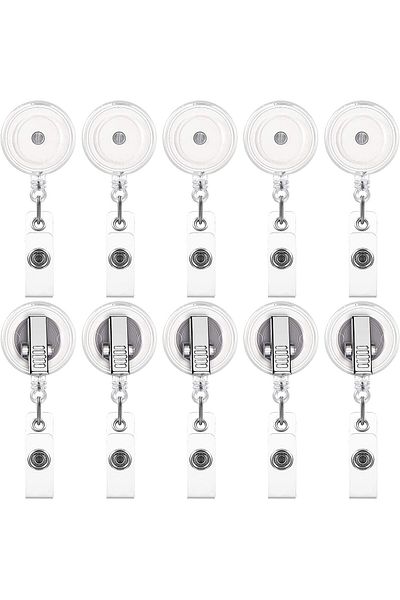 erorex Retractable Badge Holder Reels With Swivel Alligator Clip 10 Pcs Id Card Holder Name Badge Reel