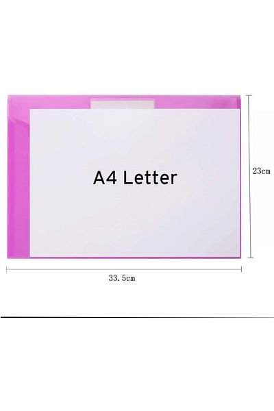 erorex A4 Plastic Envelopes 5Pcs Plastic Pocket Folders Clear Document Folders Plastic File Folder With