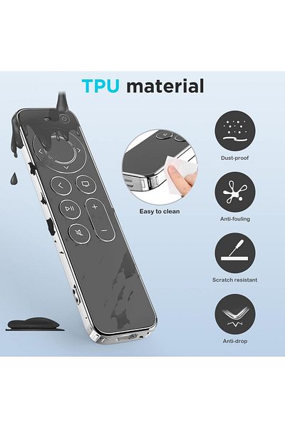 erorex Compatible With Soft Remote Cover For Tv Siri Remote 2021 2022 Luxury Silver Edge Protective Case
